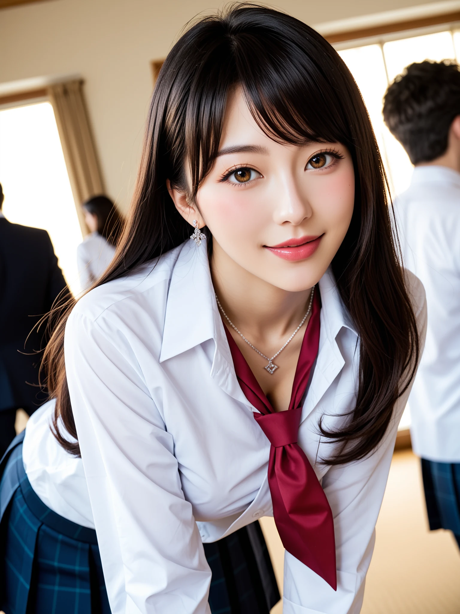 エロすぎ｜黒髪制服JK着替え覗き｜無料AIエロ画像28枚