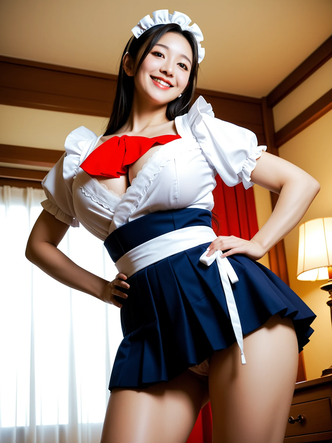 たまらん｜巨乳メイドの屋敷パイズリ｜無料AIエロ画像32枚 13/32