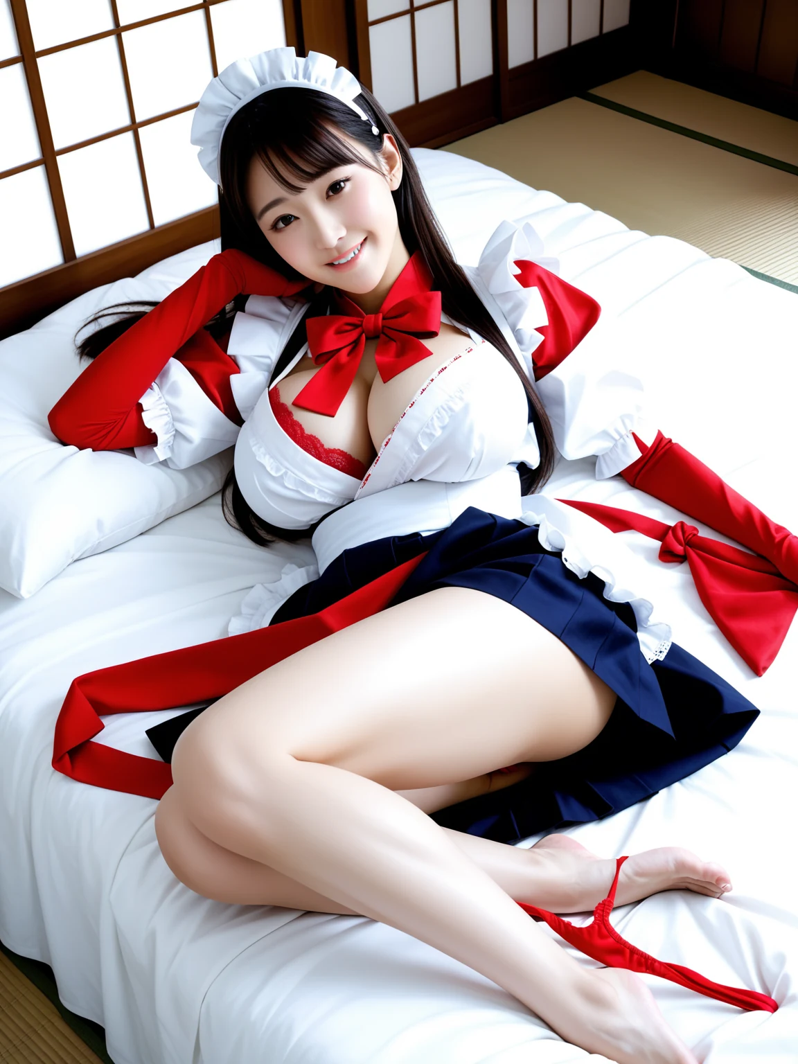 たまらん｜巨乳メイドの屋敷パイズリ｜無料AIエロ画像32枚 18/32