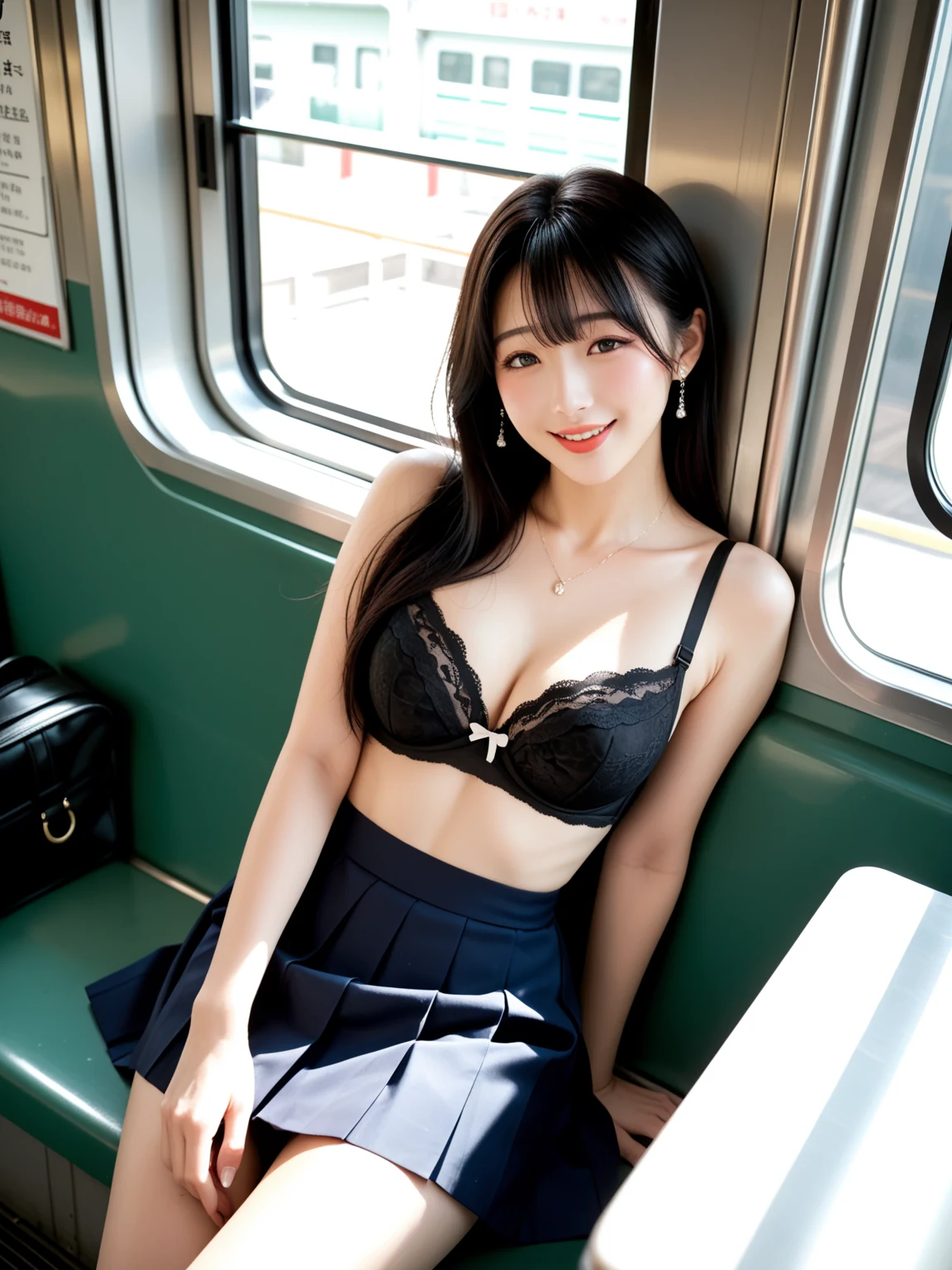 たまらん｜制服JKの駅ホーム誘惑｜無料AIエロ画像28枚 20/28