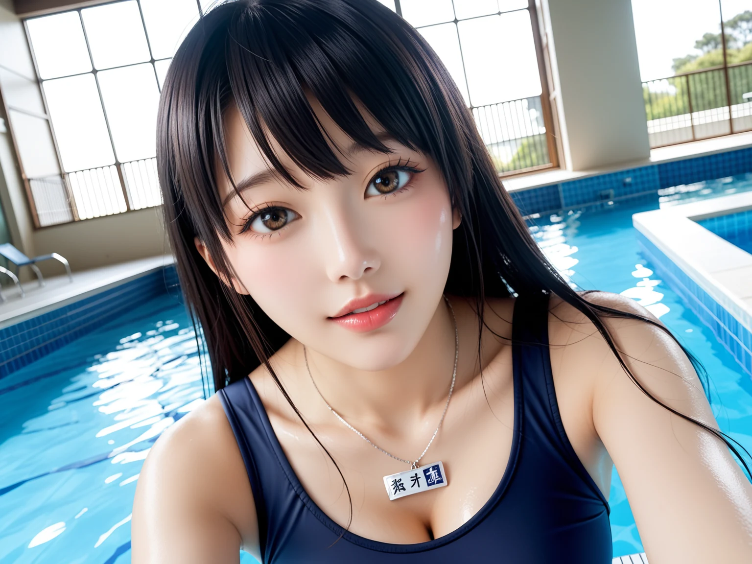 パンチラ天国｜スク水JKのプール盗撮｜無料AIエロ画像28枚 8/28