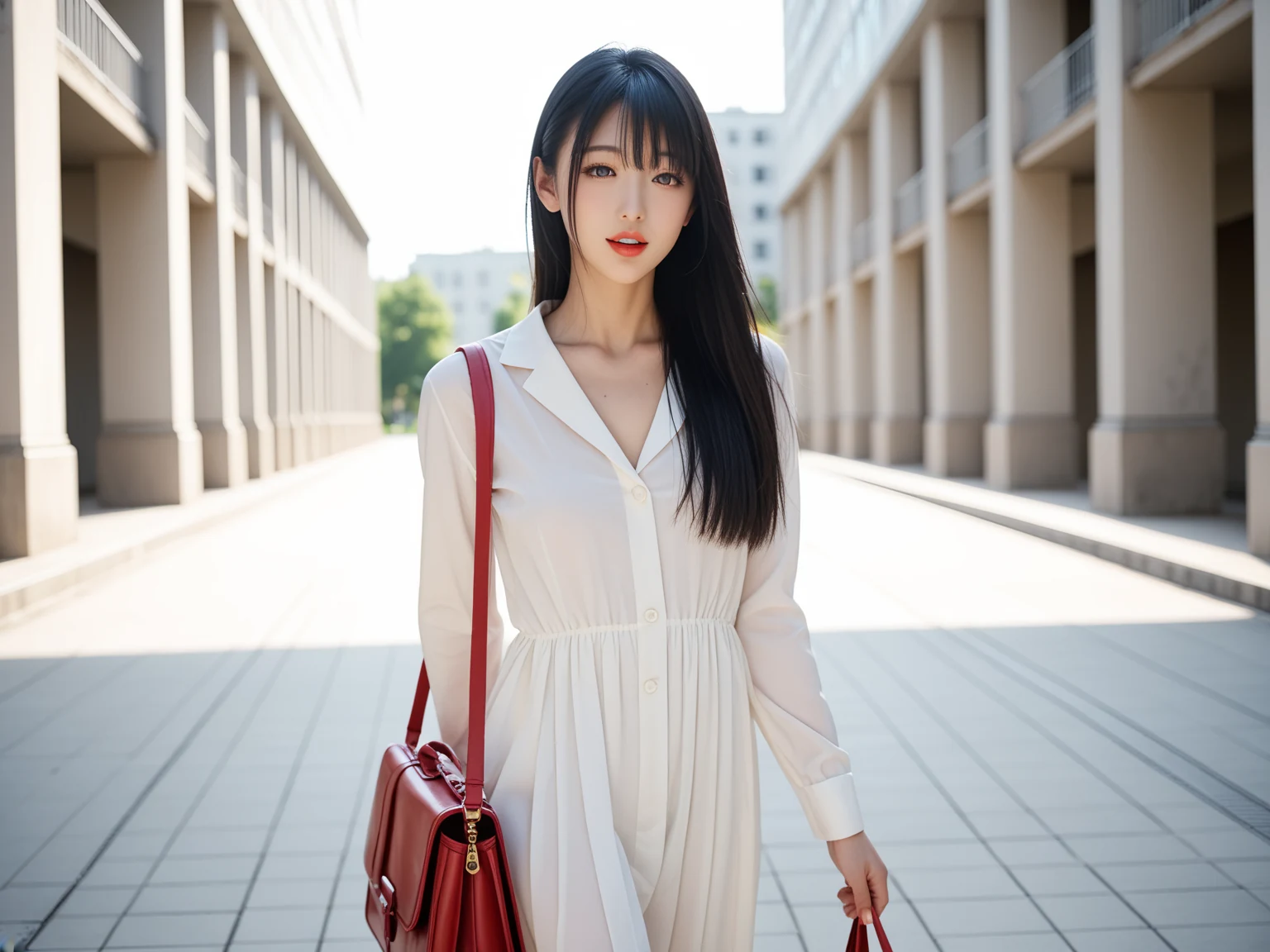 もう勝てない｜黒髪ロングJKの通学路誘惑｜無料AIエロ画像25枚 5/25