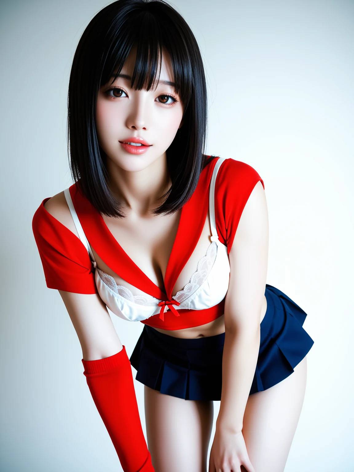 もう勝てない｜黒髪ロングJKの通学路誘惑｜無料AIエロ画像25枚 7/25