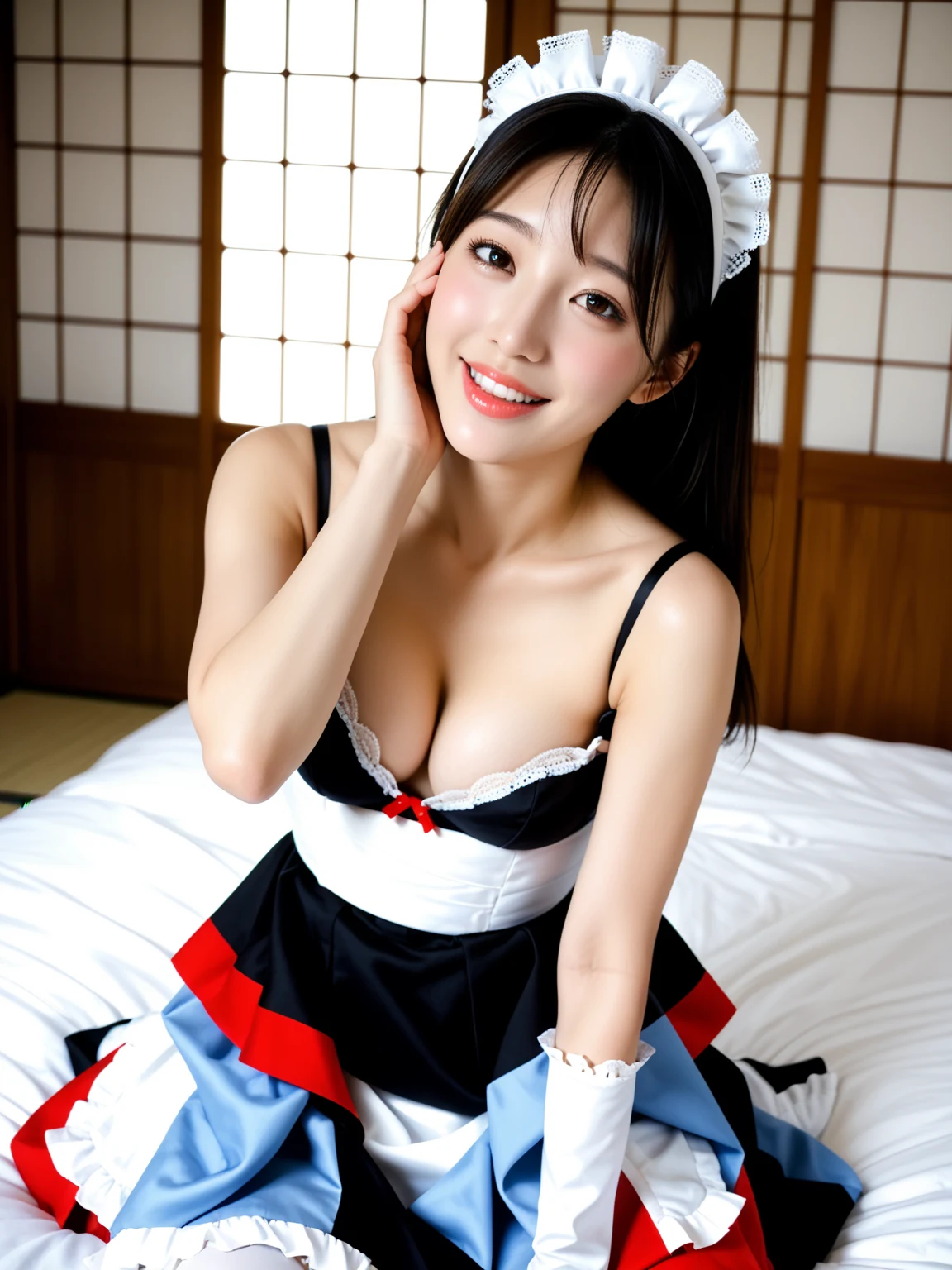ずるい｜黒髪ロングメイドの屋敷誘惑｜無料AIエロ画像23枚 3/23