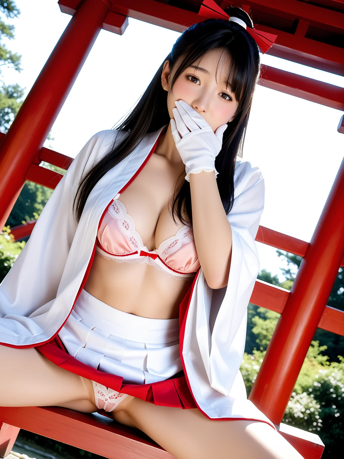 息が止まる｜黒髪ロング巫女の神社脱衣誘惑｜無料AIエロ画像27枚 13/27